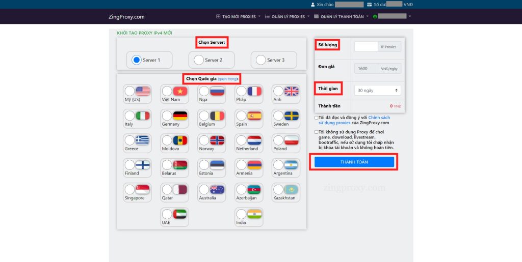Vài cú click chuột để có được Proxy bạn muốn