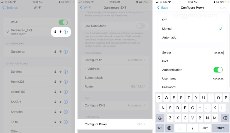 Các bước thiết lập proxy trên iPhone và iPad