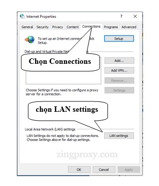Lựa chọn LAN Settings