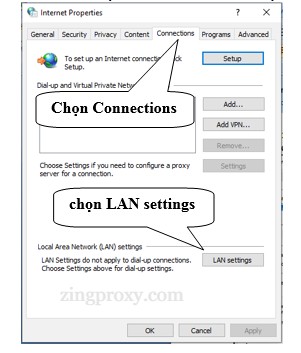 Tiếp tục lựa chọn LAN Settings