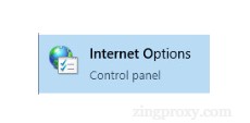 Tìm kiếm Internet Options trên thanh công cụ