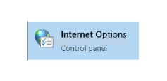 Tìm kiếm Internet Options trong Menu