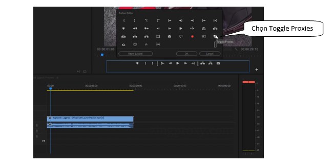 Kéo Toggle proxies vào bảng làm việc