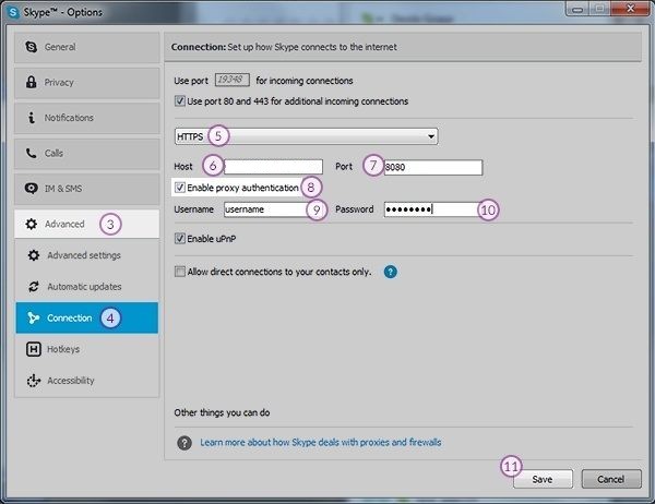 Điền các thông tin cần thiết của Proxy