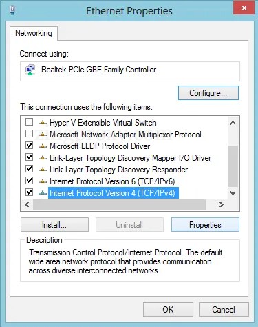 Chọn Internet Protocol Version 4