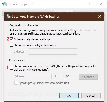 Chọn Automatically Detect Settings rồi nhấn OK