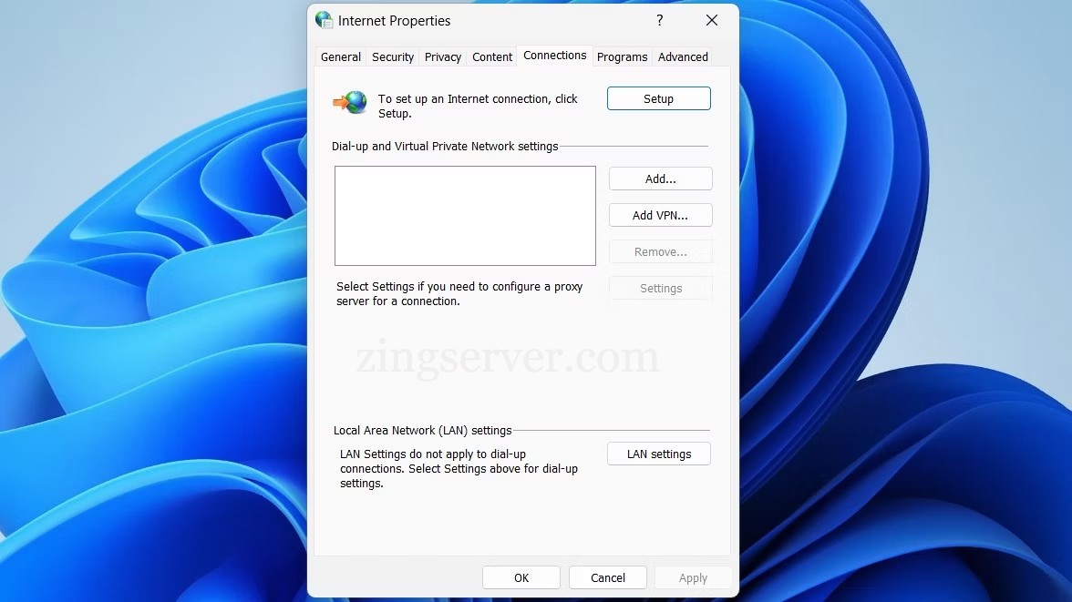 Lựa chọn LAN Settings