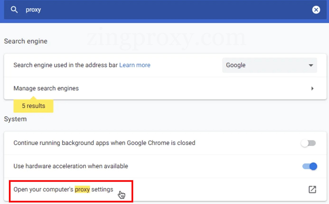 Cài đặt proxy với Open your computer’s proxy settings
