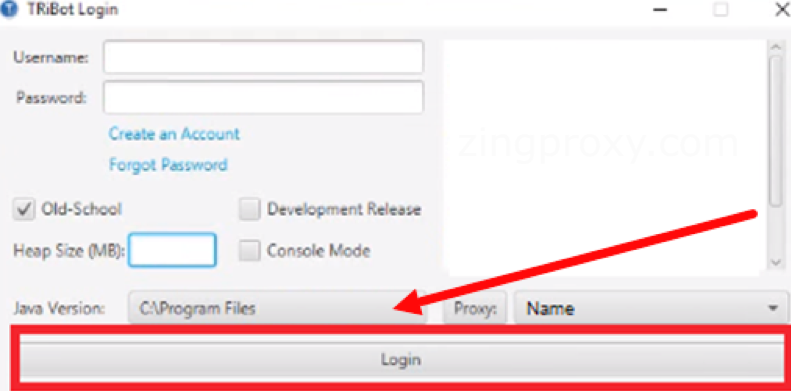 Bấm Login để hoàn tất quá trình thiết lập proxy tribot