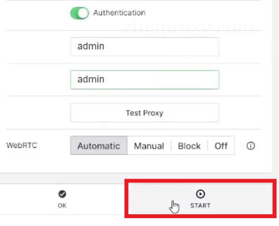 Nếu là hồ sơ mới chọn nút Start