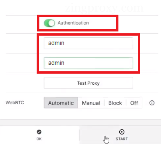 Nhập thông tin của proxy dân cư đã mua