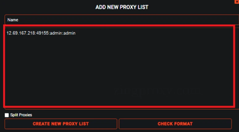 Nhập thông tin từng proxy theo thứ tự
