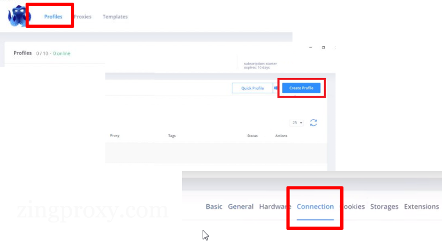 Bắt đầu tạo hồ sơ mới cho proxy trong Octo