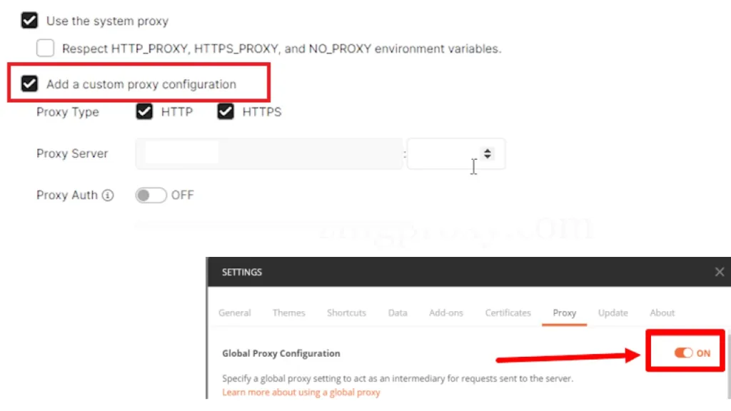 Các bước thêm cấu hình proxy cho Postman
