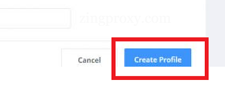 Chọn Create Profile để hoàn thành tạo hồ sơ