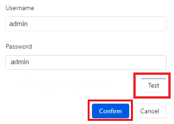 Click vào Test kiểm tra hiệu suất proxy
