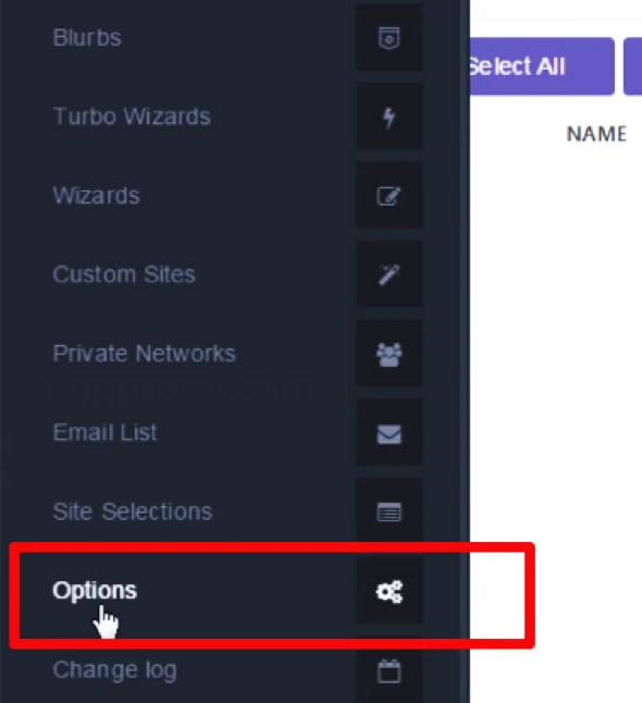 Mở phần mềm và chọn Options
