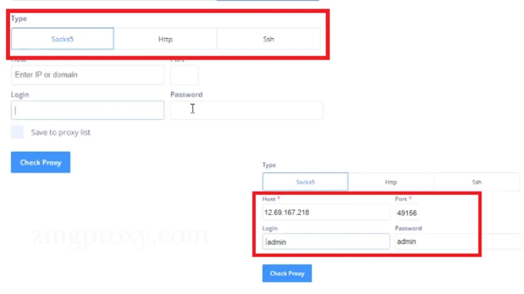 Thiết lập các thông tin của proxy vào trình duyệt Octo
