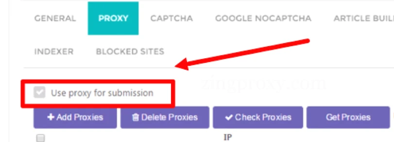 Trong tab proxy chọn Use proxy for submission