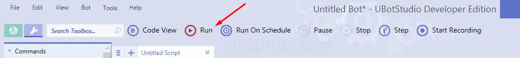 Chạy proxy với tùy chọn RUN