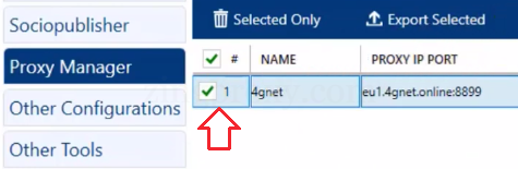 Đánh dấu proxy vừa tạo