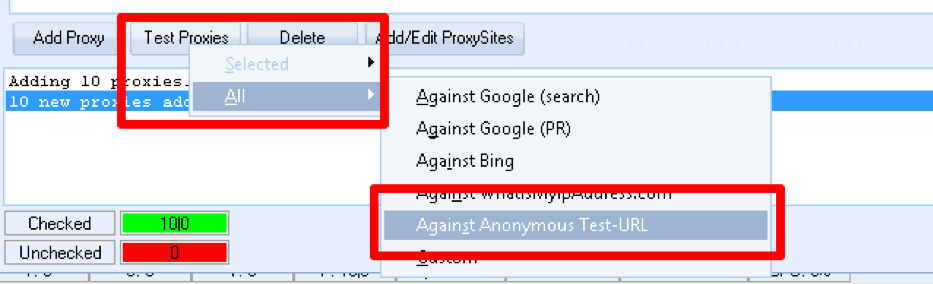 Kiểm tra hiệu suất proxy