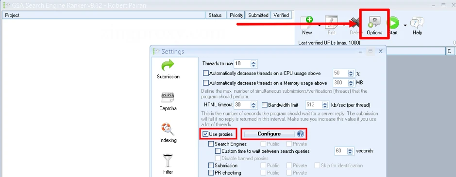 Mở chương trình và chọn Use proxies