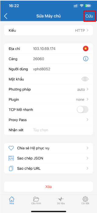Cài đặt Shdowrocket