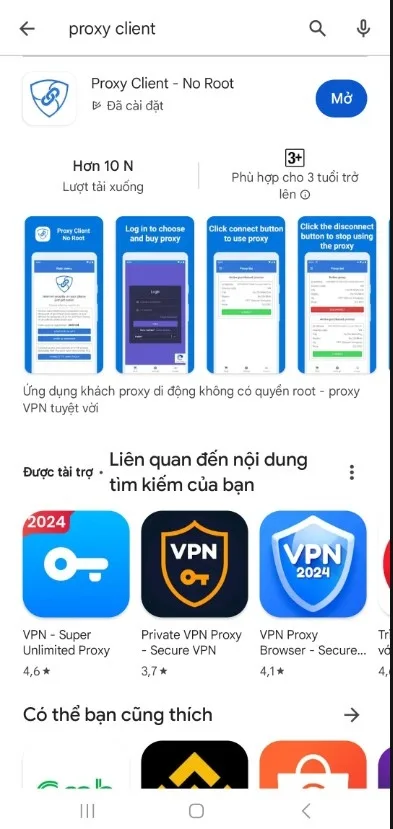 Tải app Proxy Client.