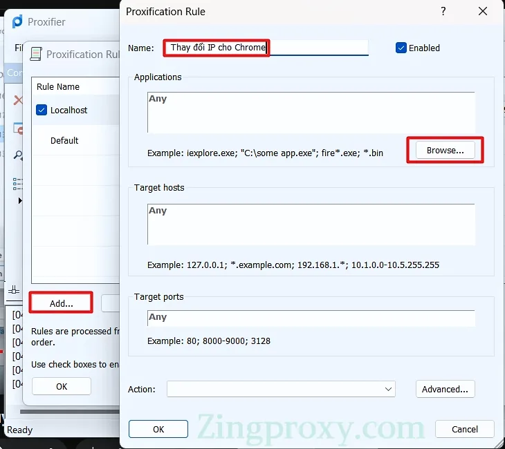 Chọn Add để thay đổi IP cho Chrome.