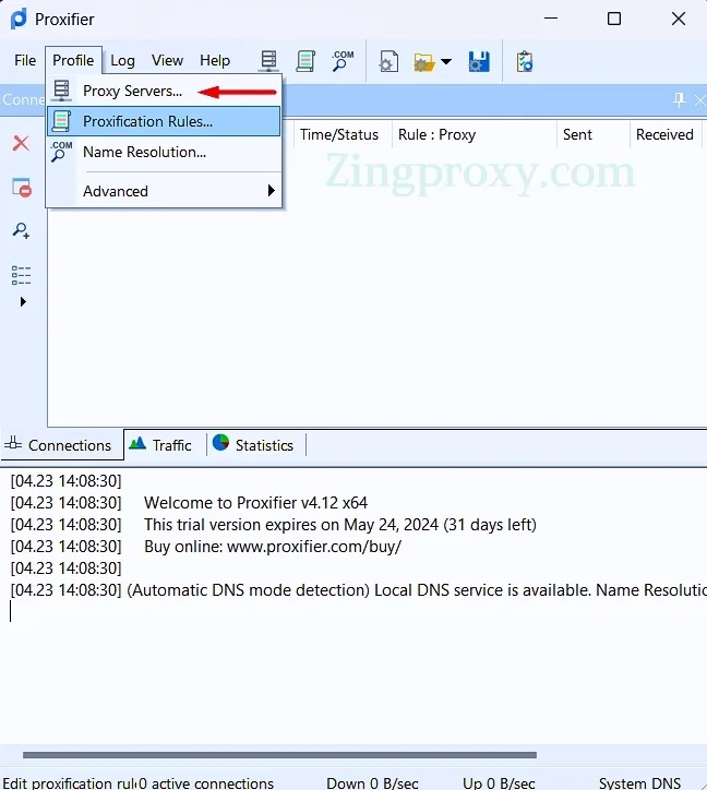 Đăng nhập Proxy vào Proxifier
