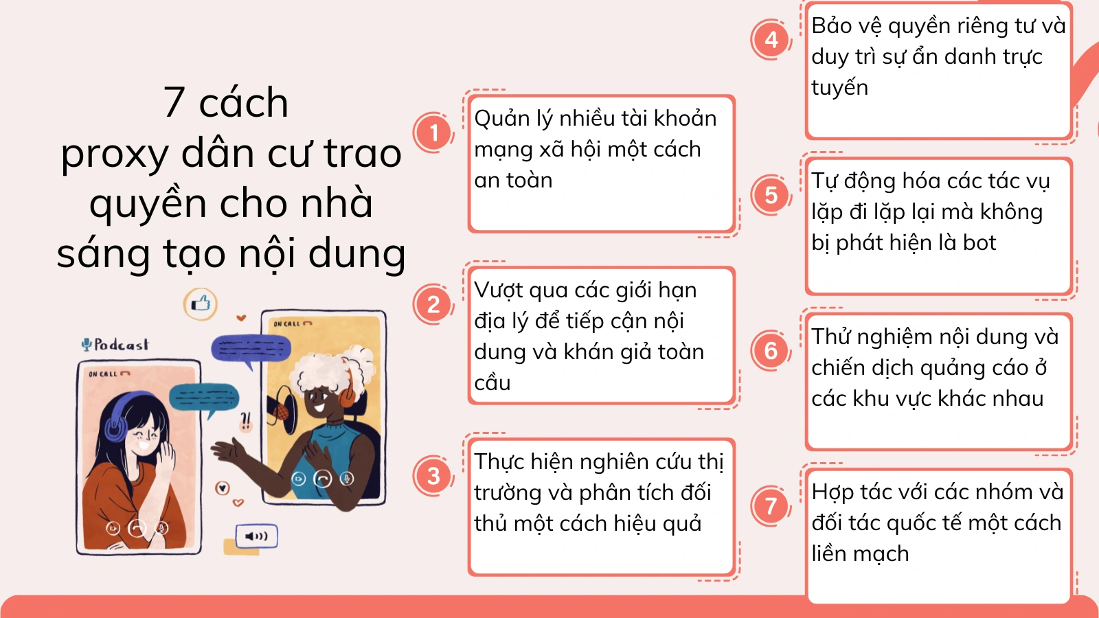 7 cách proxy dân cư trao quyền cho nhà sáng tạo nội dung