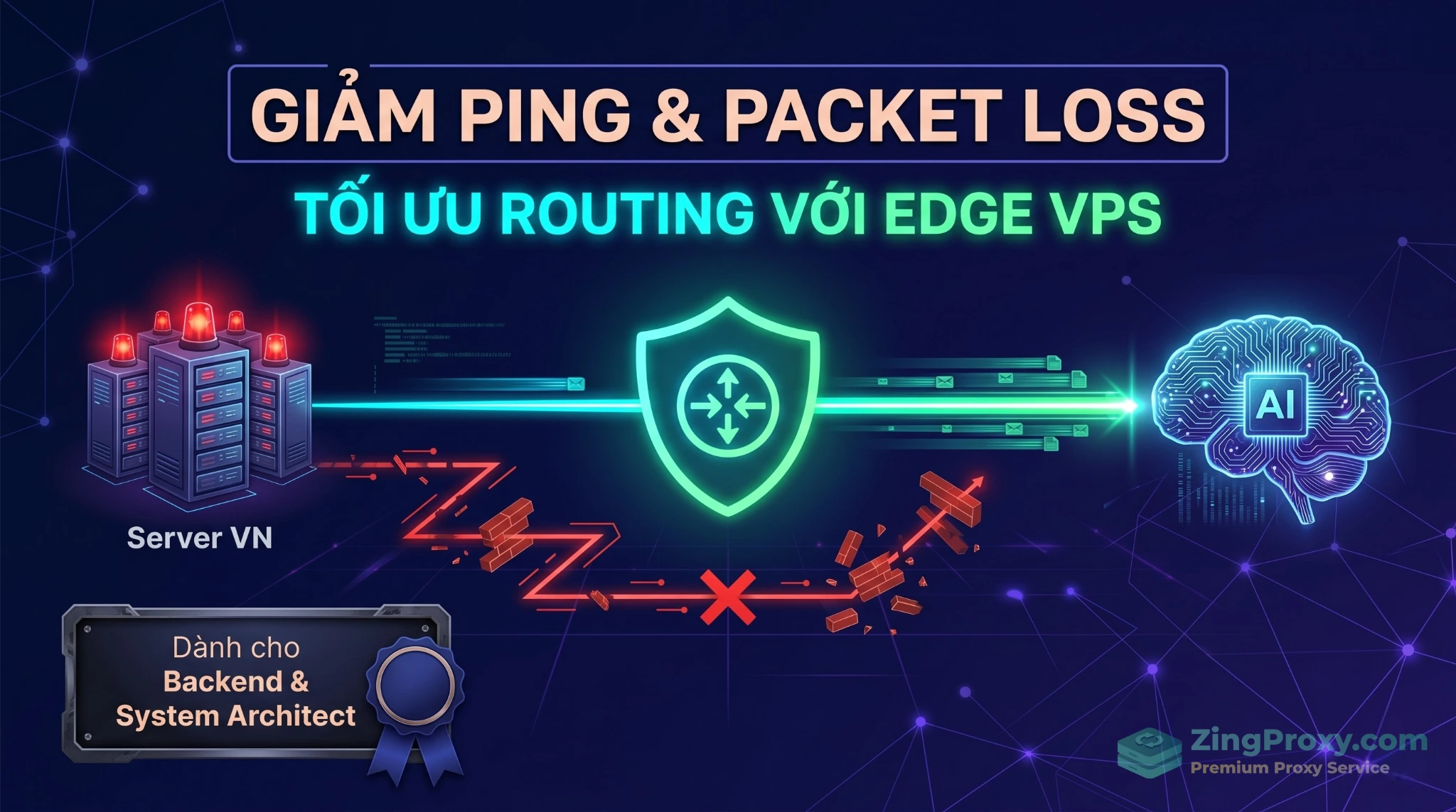Hướng dẫn kỹ thuật tối ưu routing bằng Edge VPS giúp giảm ping và triệt tiêu packet loss khi gọi API AI quốc tế.